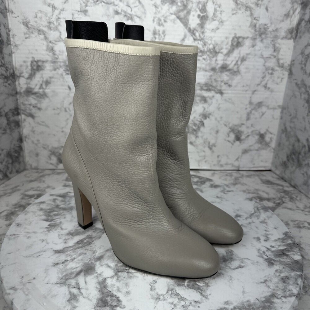 Stuart Weitzman Brooks Bootie Boot Size‎ 9 Seal Gray Leather Classic Minimalist